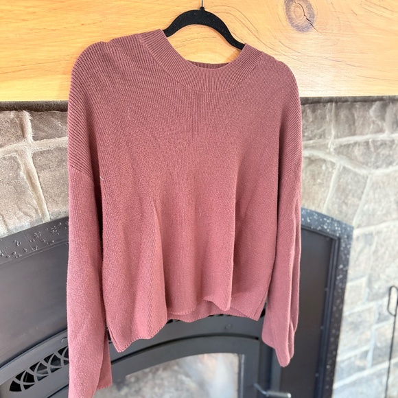 Chocolate Brown Rib Knit Sweater - Picture 1 of 5